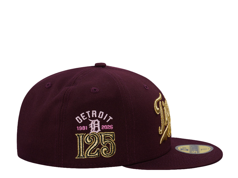 New Era Detroit Tigers 125th Anniverary Maroon Prime Edition 59Fifty Fitted Cap