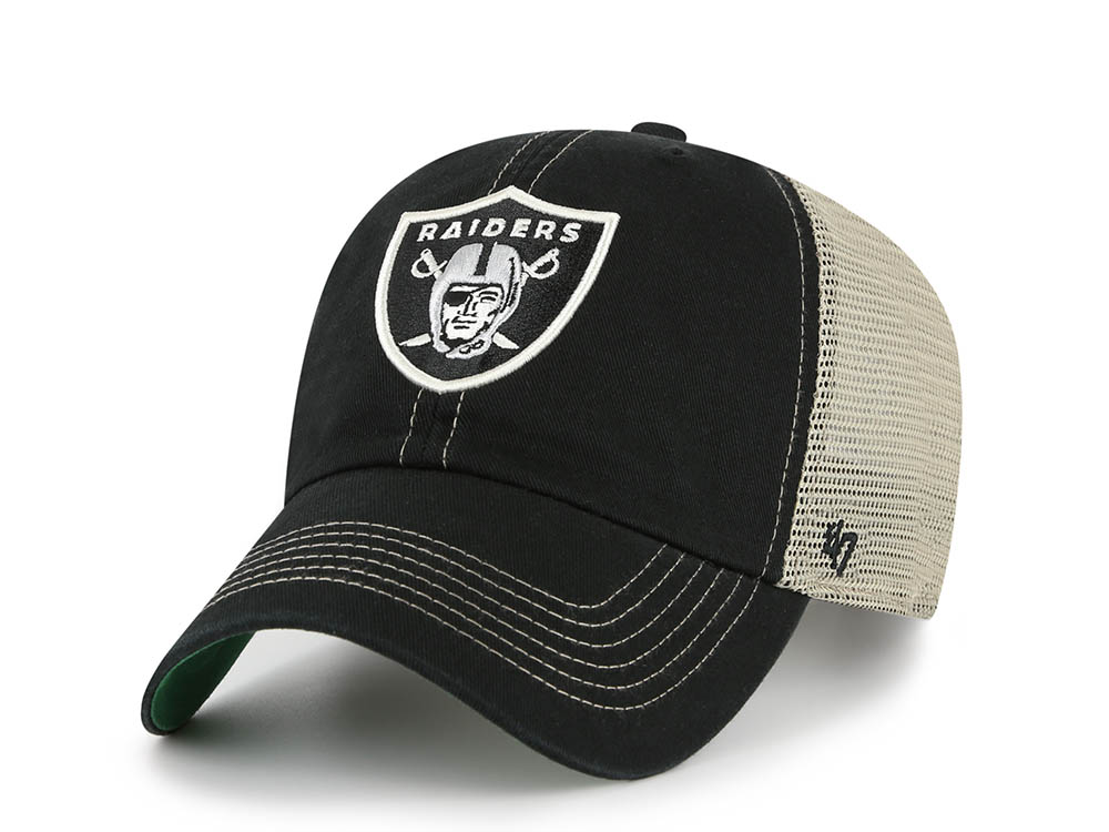 47 Brand Las Vegas Raiders Trawler Black Edition Clean Up Trucker Snapback Cap