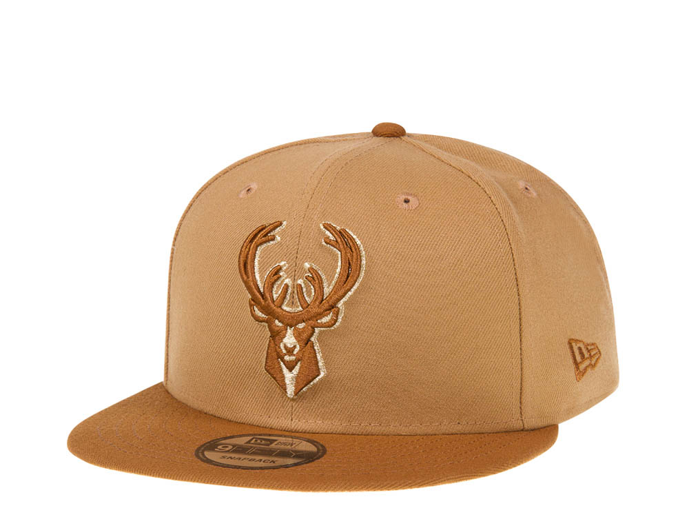 New Era Milwaukee Bucks Wheat Peanut Two Tone Edition 9Fifty Snapback Cap