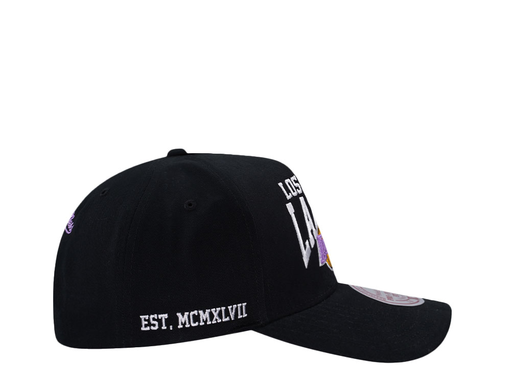 Mitchell & Ness Los Angeles Lakers Black Pro Pinch Fit Snapback Cap