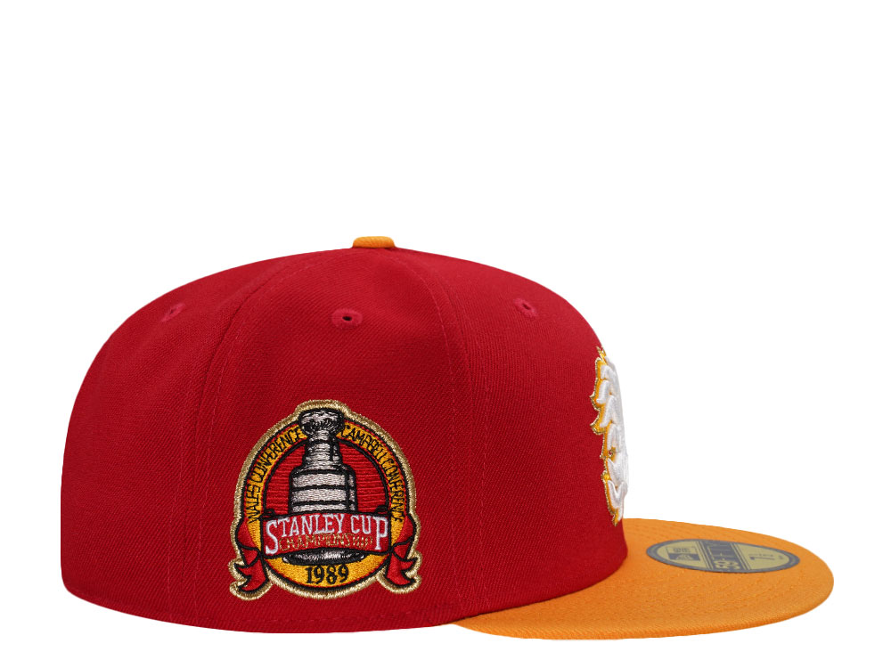New Era Calgary Flames Stanley Cup  Champions 1989 Red Two Tone Edition 59Fifty Fitted Cap