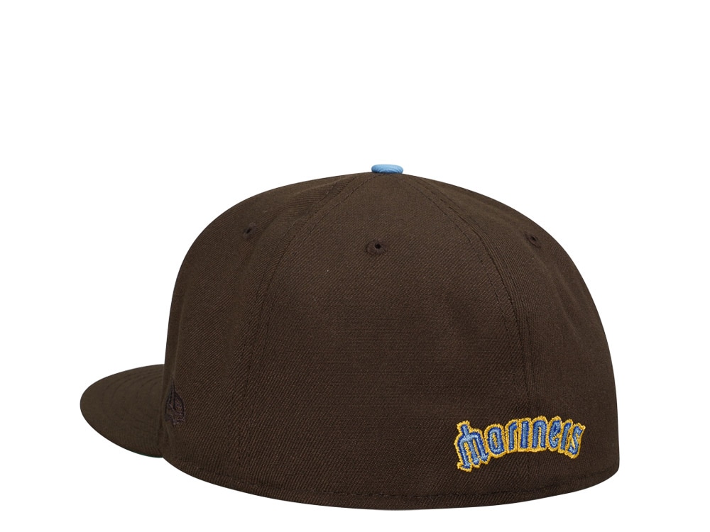 New Era Seattle Mariners 40th Anniversary Chocolate Script Throwback Edition 59Fifty Fitted Cap