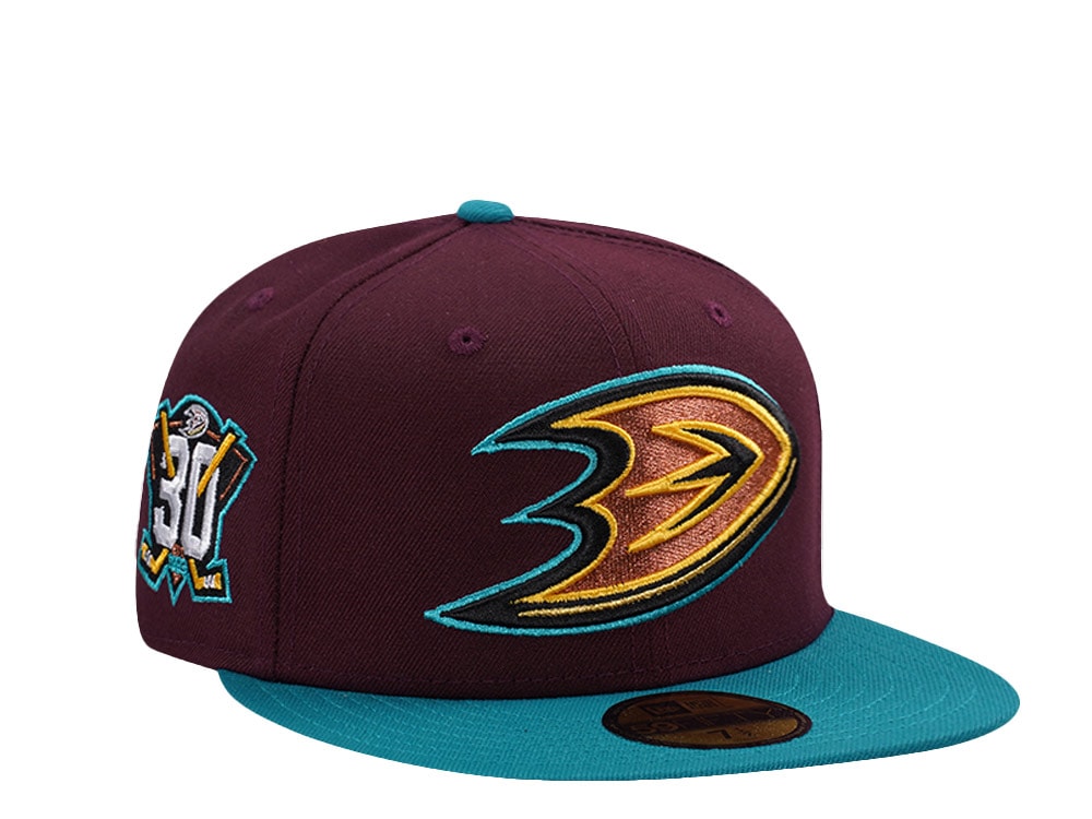 New Era Anaheim Ducks 30th Anniversary Maroon Two Tone Edition 59Fifty Fitted Cap