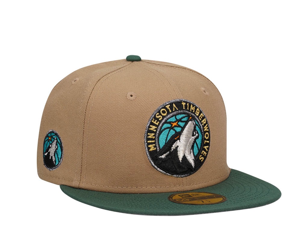 New Era Minnesota Timberwolves Khaki Green Two Tone Classic Edition 59Fifty Fitted Cap
