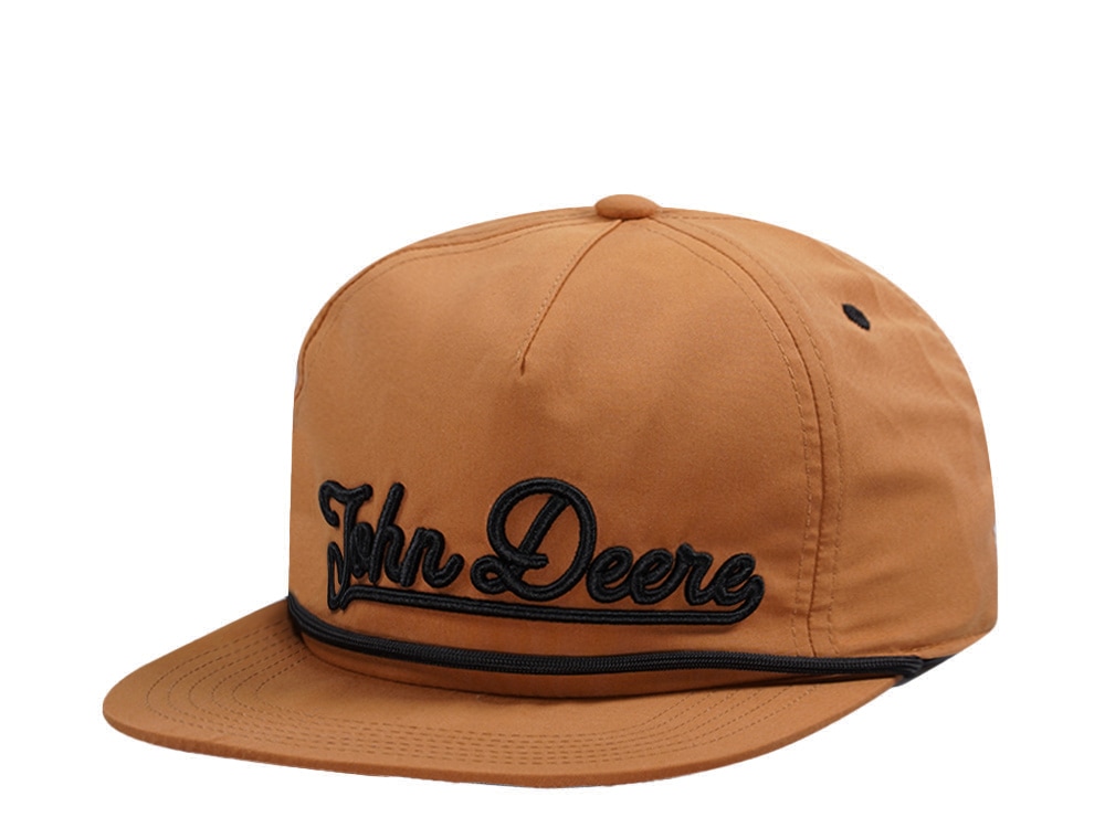 John Deere Vintage Raised Brown Snapback Cap