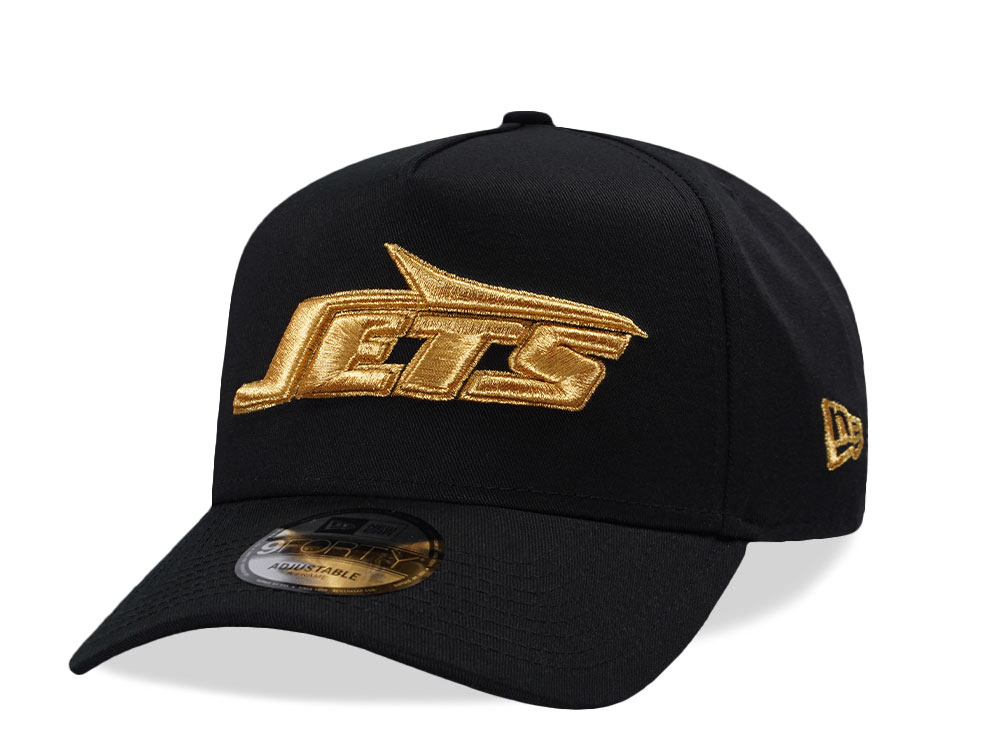 New Era New York Jets Black Gold Edition 9Forty A Frame Snapback Cap