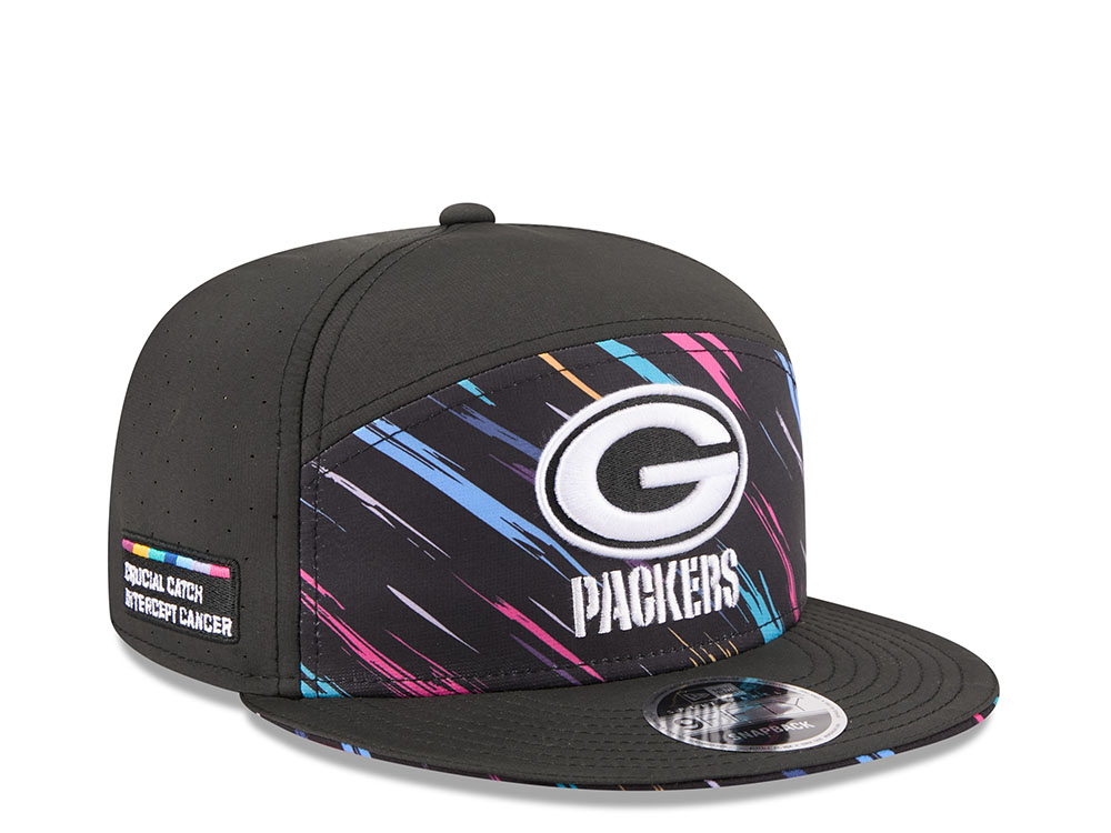 New Era Green Bay Packers Crucial Catch 2026 Black Edition 9Fifty Split Panel Snapback Cap
