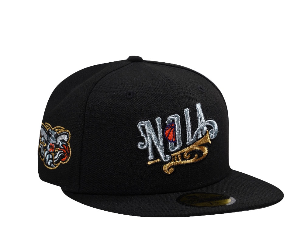 New Era New Orleans Hornets Black Prime Edition 59Fifty Fitted Cap