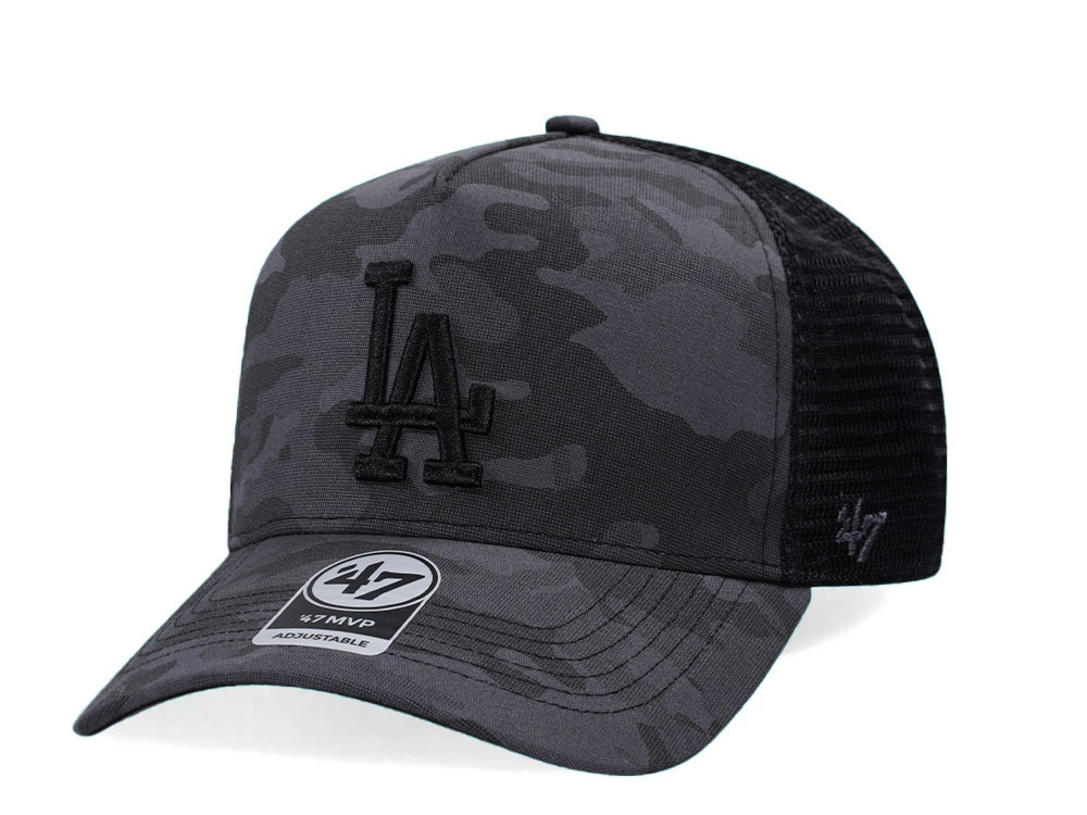 47Brand Los Angeles Dodgers Charcoal Tonal Camo Under MVP Trucker Snapback Cap