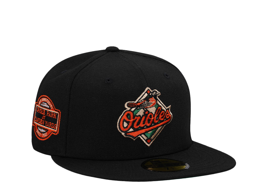 New Era Baltimore Orioles 20th Anniversary Camden Yards Black Throwback Edition 59Fifty Fitted Cap