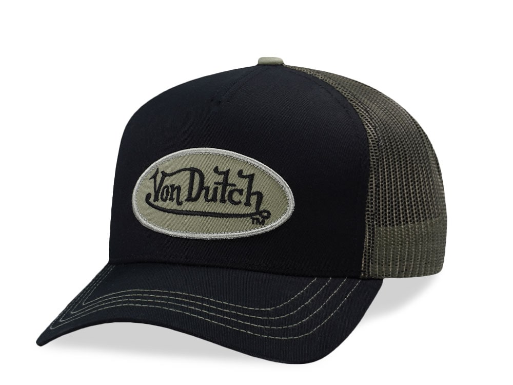 Von Dutch Oval Patch Dark Green Edition Trucker Snapback Cap