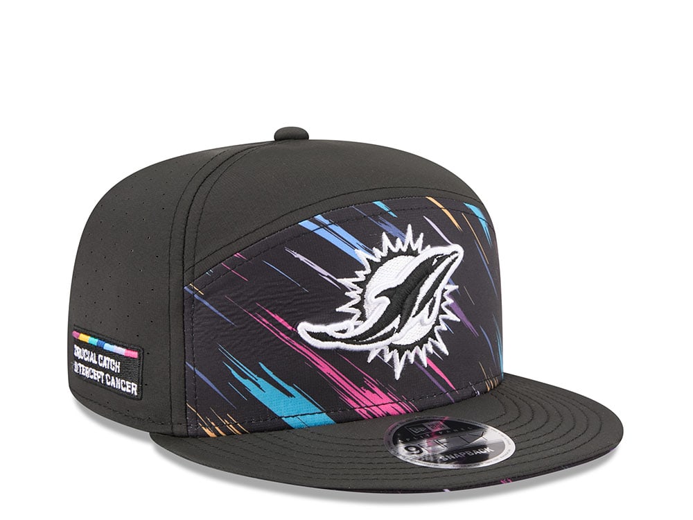 New Era Miami Dolphins Crucial Catch 2026 Black Edition 9Fifty Split Panel Snapback Cap