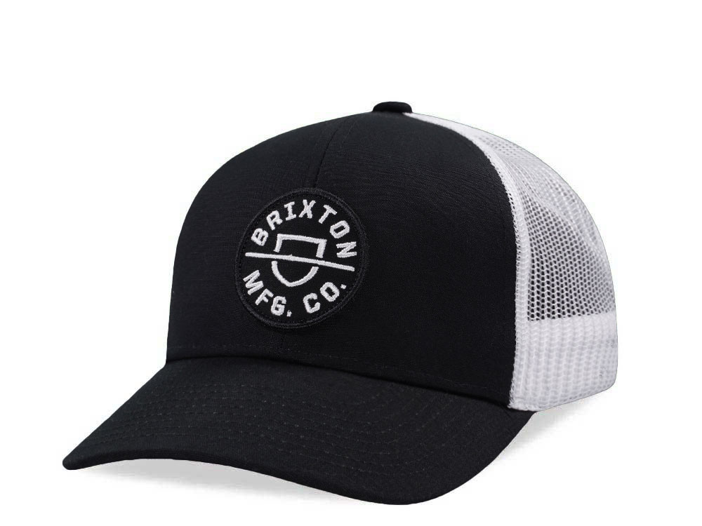 Brixton MFG Co Black and White Trucker Snapback Cap