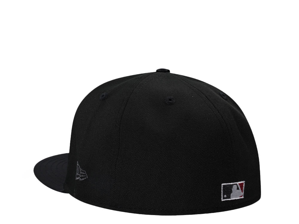 New Era Minnesota Twins Inaugural Season 2000 Shiny Black And Red Satin Brim Edition 59Fifty Fitted Cap