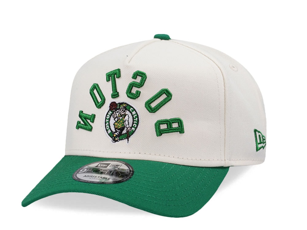 New Era Boston Celtics Script Chrome Two Tone Edition 9Forty A Frame Snapback Cap