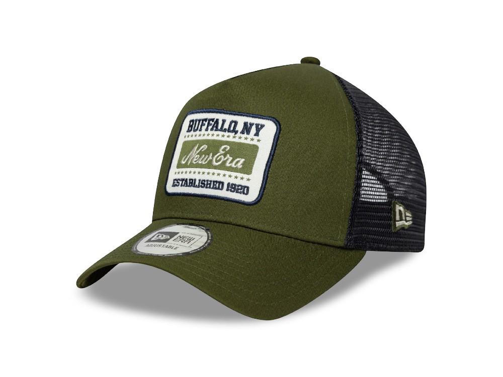 New Era Patch Green 9Forty A Frame Trucker Snapback Cap