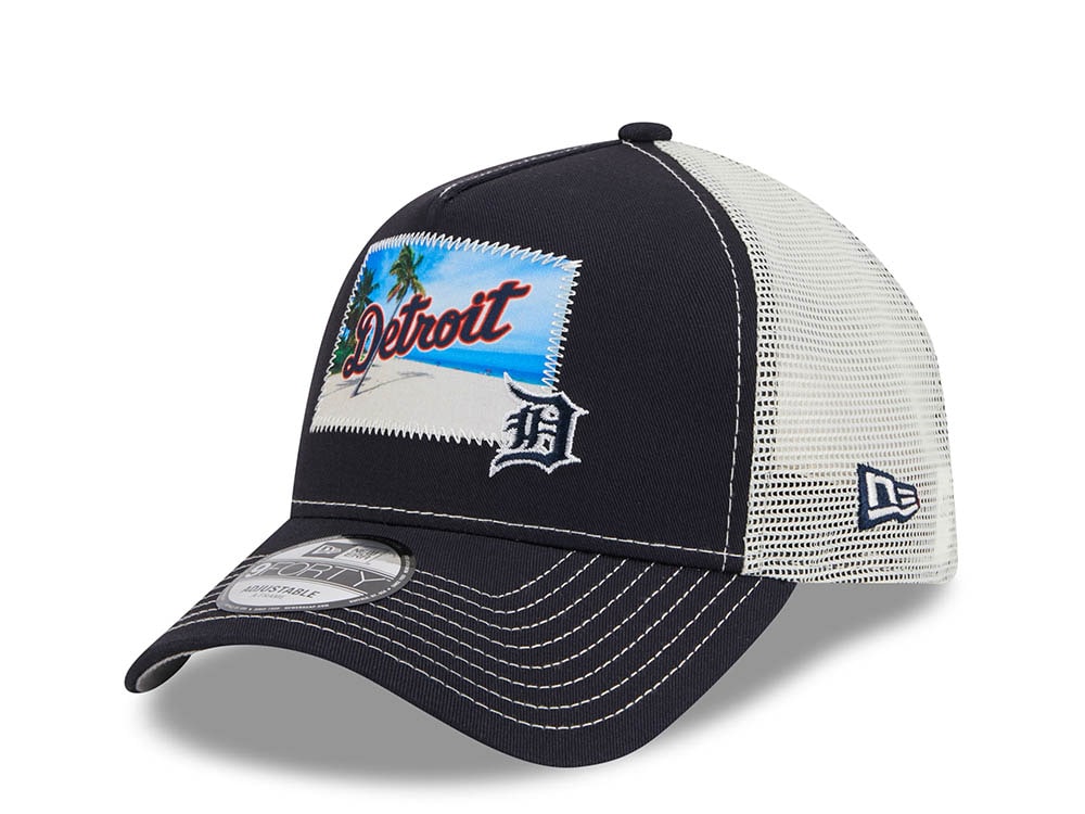 New Era Detroit Tigers M Patch Black 9Forty A Frame Trucker Snapback Cap