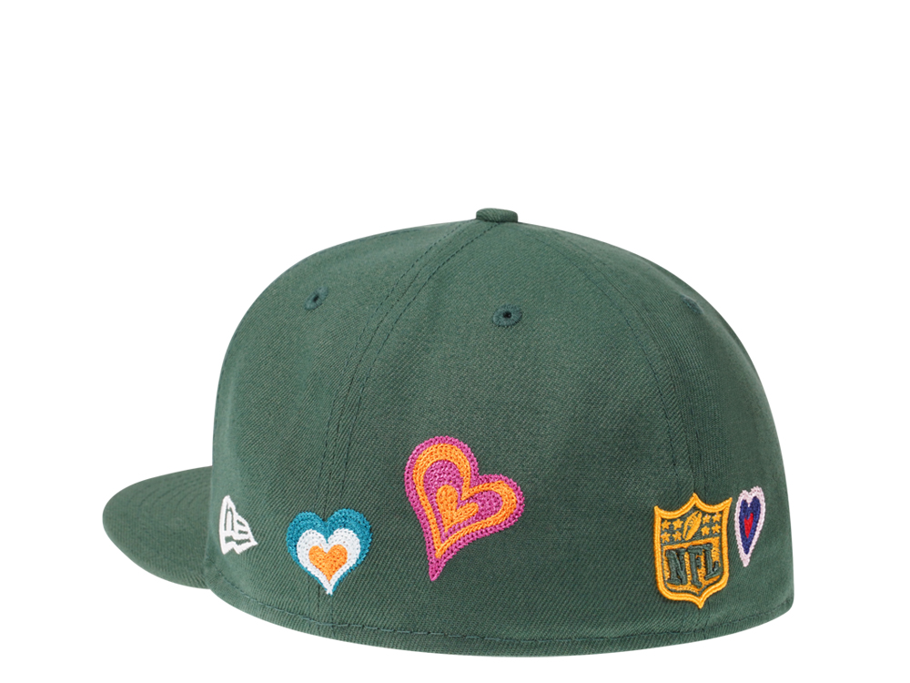 New Era Green Bay Packers Green Chainstitchheart Edition 59Fifty Fitted Cap