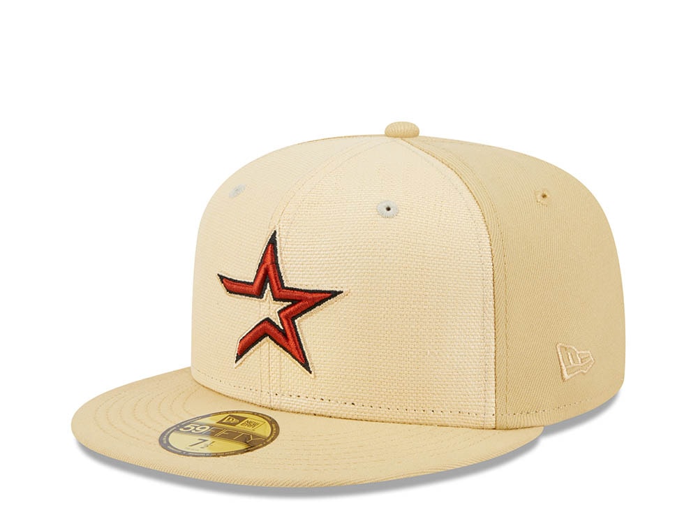 New Era Houston Astros 45th Anniversary Raffia Front Vegas Gold Edition 59Fifty Fitted Cap