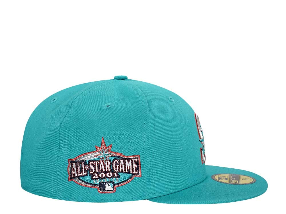 New Era Seattle Mariners All Star Game 2001 Teal Pink Edition 59Fifty Fitted Cap