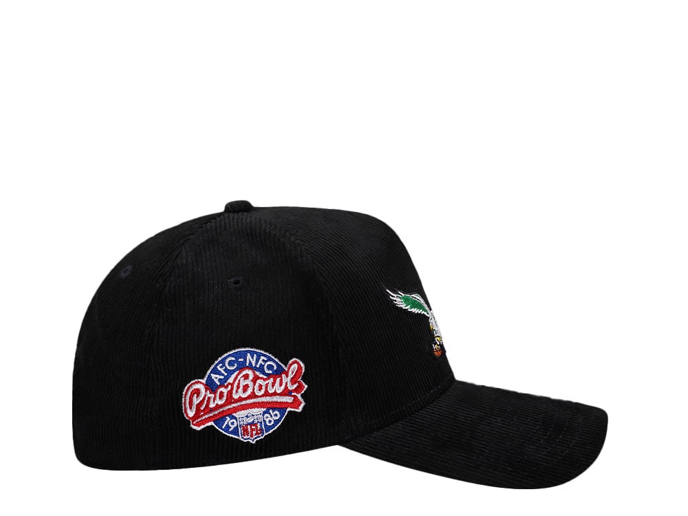 New Era Philadelphia Eagles Pro Bowl 1986 Black Corduroy Edition 9Forty A Frame Snapback Cap