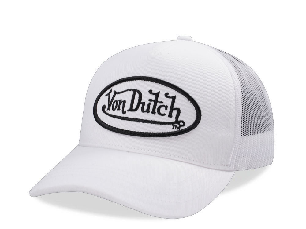 Von Dutch Oval Patch White Trucker Snapback Cap