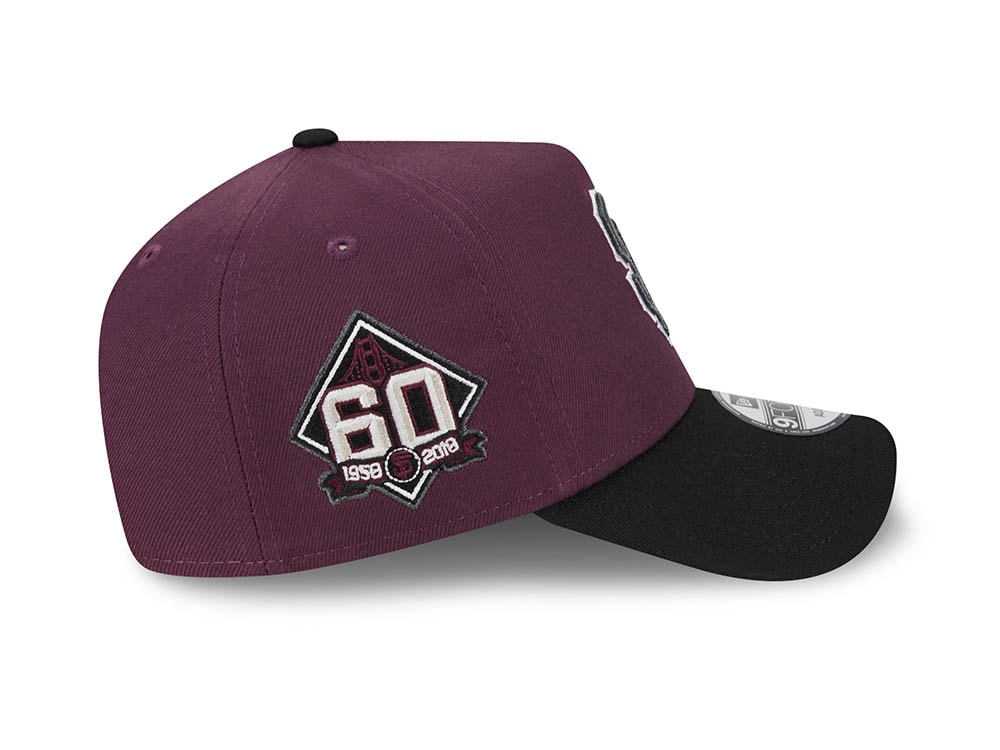 New Era San Francisco Giants 60th Anniversary Two Tone Plum 9Forty A Frame Snapback Cap