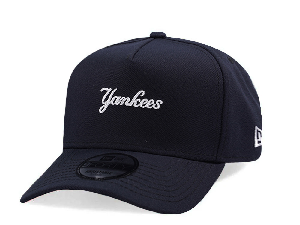 New Era New York Yankees Micro Script Navy Prime Edition 9Forty A Frame Snapback Cap