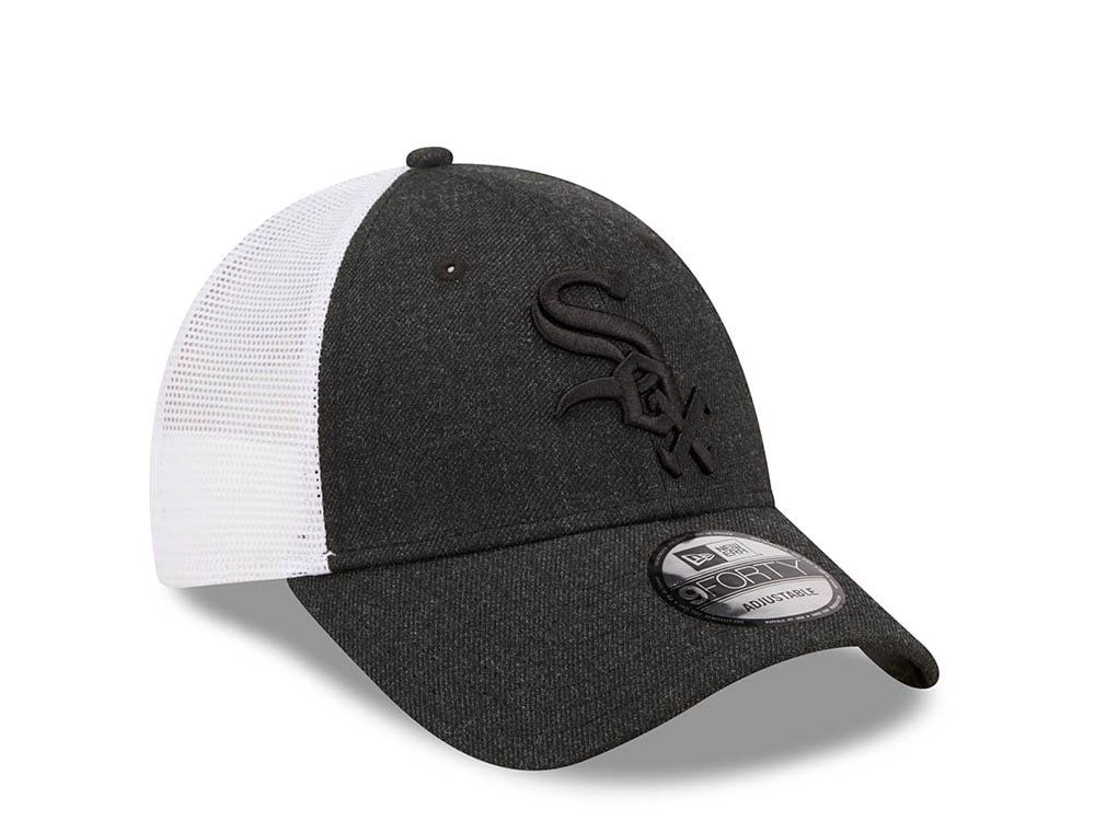 New Era Chicago White Sox Black Home Field Edition 9forty Trucker Strapback Cap