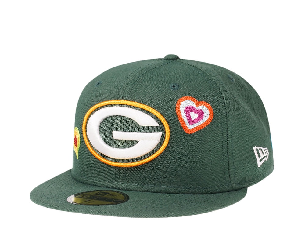 New Era Green Bay Packers Green Chainstitchheart Edition 59Fifty Fitted Cap