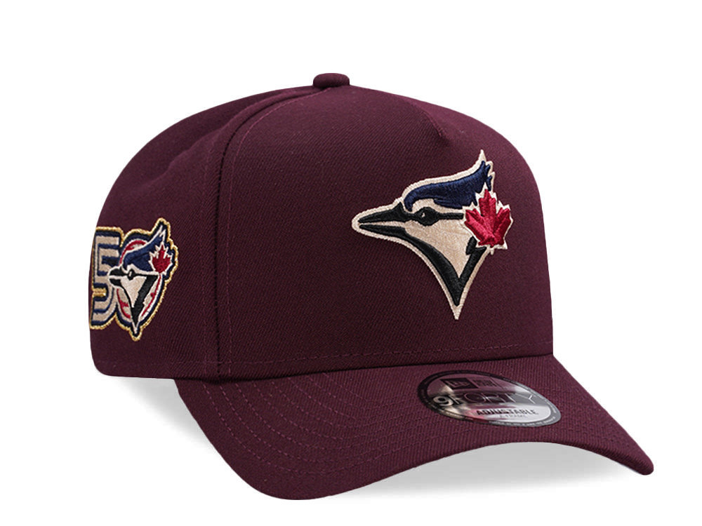New Era Toronto Blue Jays 50th Anniversary Maroon Prime Edition 9Forty A Frame Snapback Cap