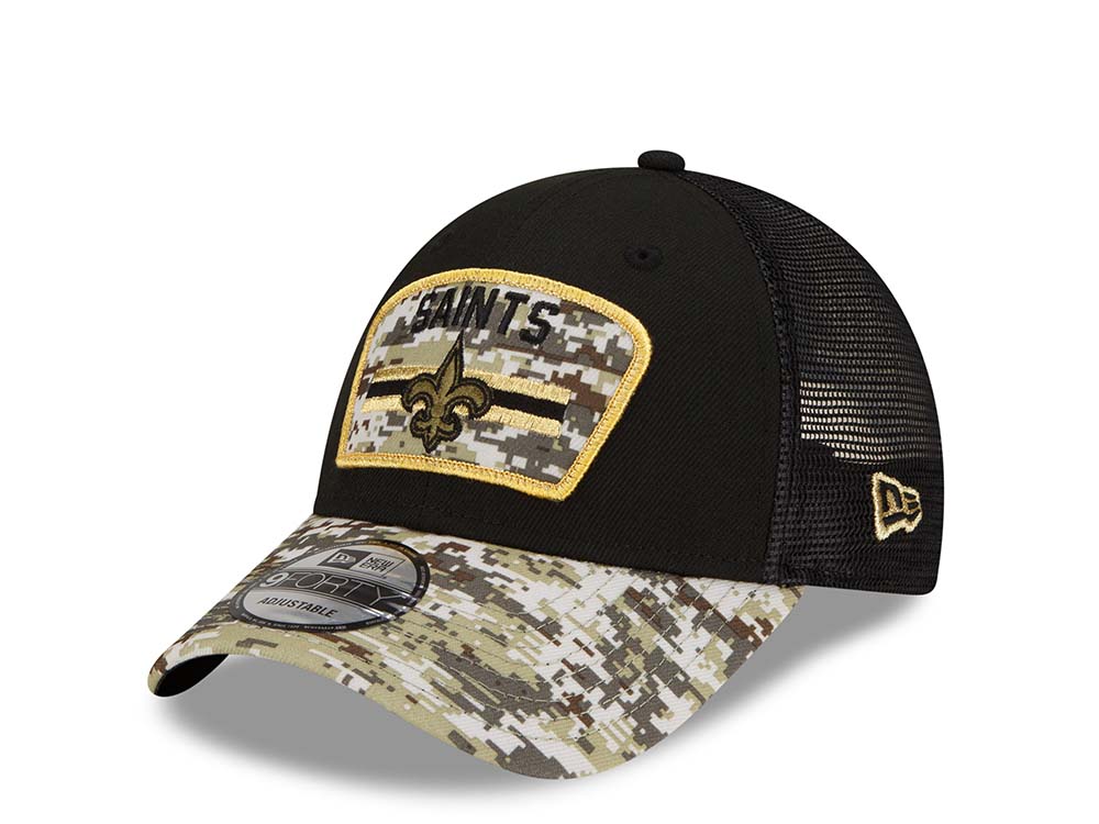 New Era New Orleans Saints Salute to Service 21 9Forty Trucker Snapback Cap