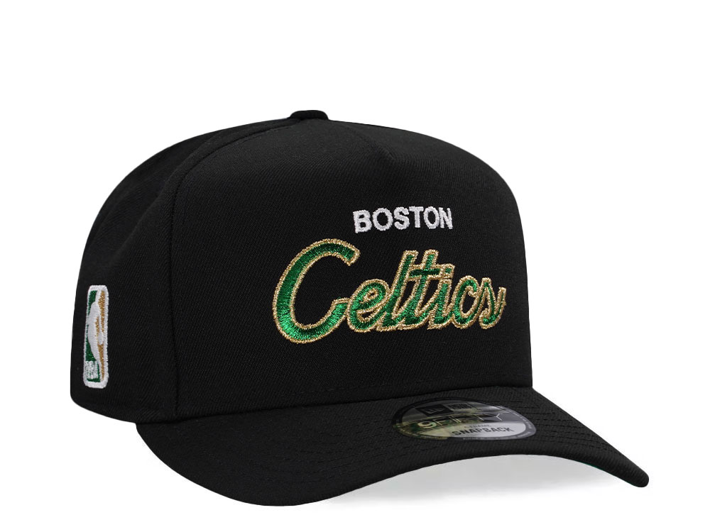 New Era Boston Celtics Black Throwback Edition 9Fifty A Frame Snapback Cap