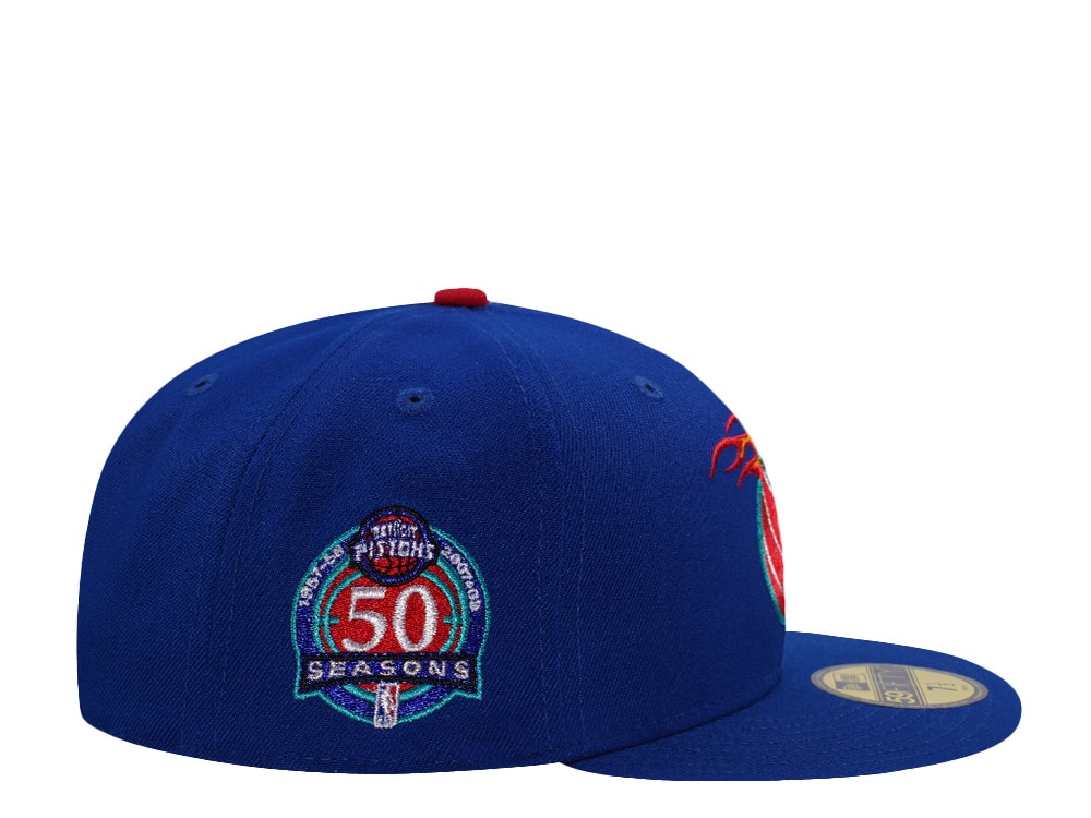 New Era Detroit Pistons 50th Anniversary Blue Prime Edition 59Fifty Fitted Cap