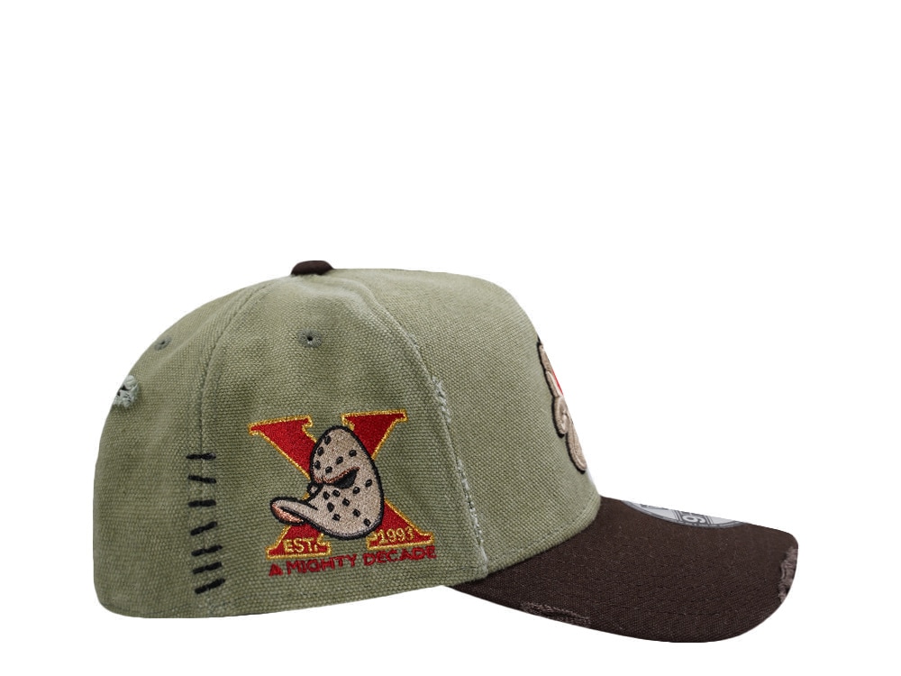 New Era Anaheim Ducks 10th Anniversary Washed Canvas Rifle Green Two Tone Edition 9Forty A Frame Snapback Cap