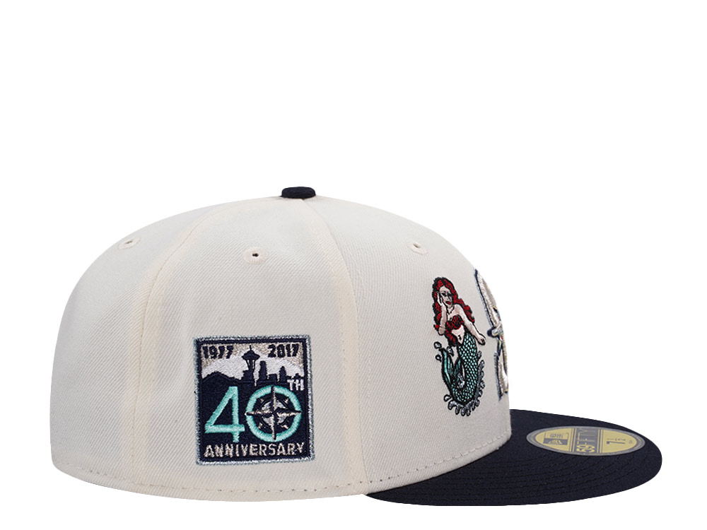 New Era Seattle Mariners 40th Anniversary Mermaid Chrome Two Tone Editon 59Fifty Fitted Cap