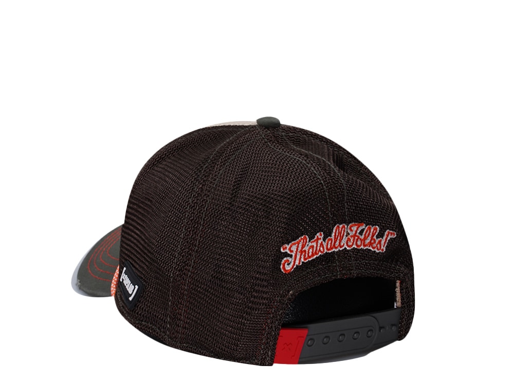Capslab Looney Tunes Bugs Bunny Distressed Brown Trucker Snapback Cap