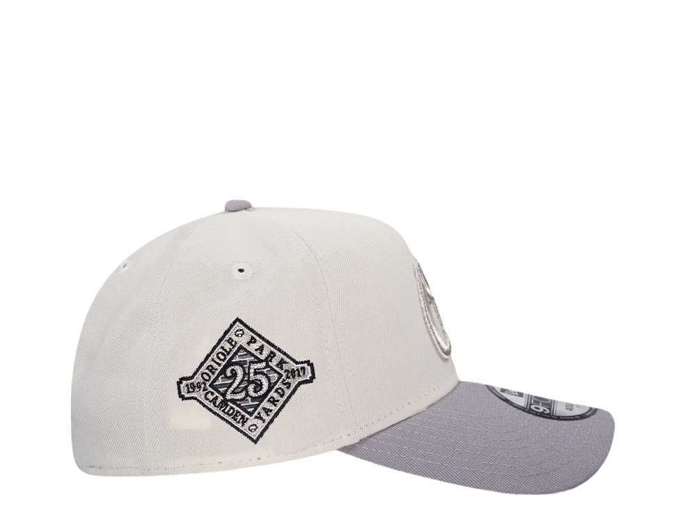 New Era Baltimore Orioles 25th Anniversary Metallic Chrome Two Tone 9Forty A Frame Snapback Cap