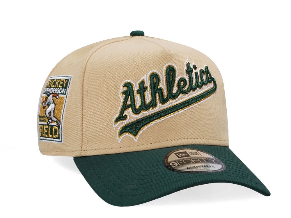 New Era Oakland Athletics Rickey Henderson Field Vegas Gold Two Tone 9Forty A Frame Snapback Cap