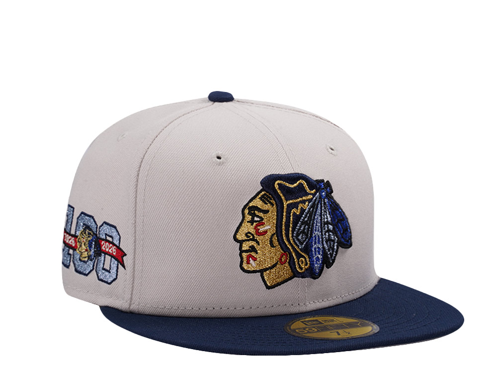 New Era Chicago Blackhawks 100th Anniversary Stone Two Tone Edition 59Fifty Fitted Cap