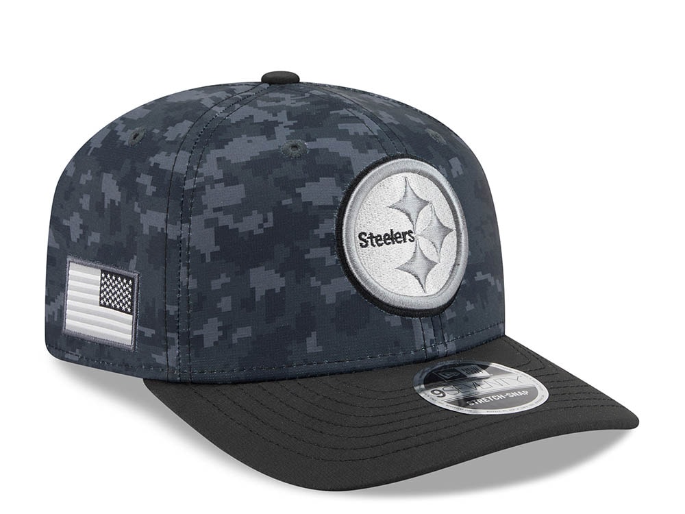 New Era Pittsburgh Steelers NFL Salute to Service 2026 Digi Camo Black 9Seventy Stretch Snapback Cap