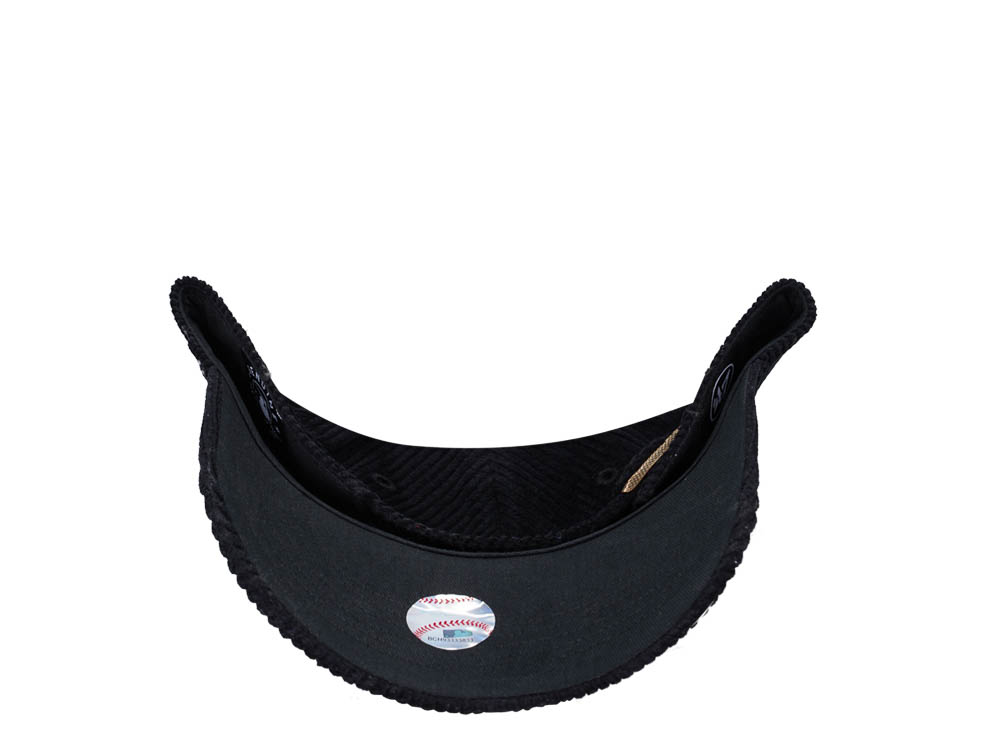 47Brand New York Yankees Black Thick Cord MVP Strapback Cap