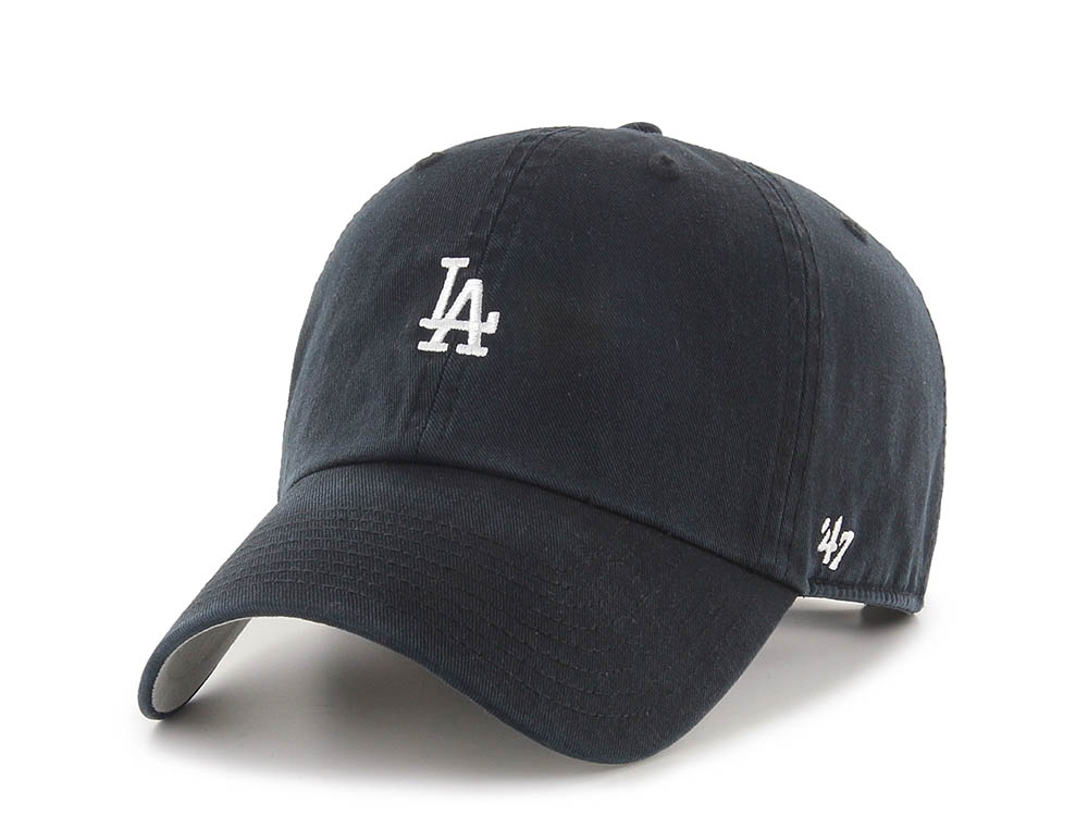 47 Brand Los Angeles Dodgers Base Runner Black Edition Clean Up Strapback Cap