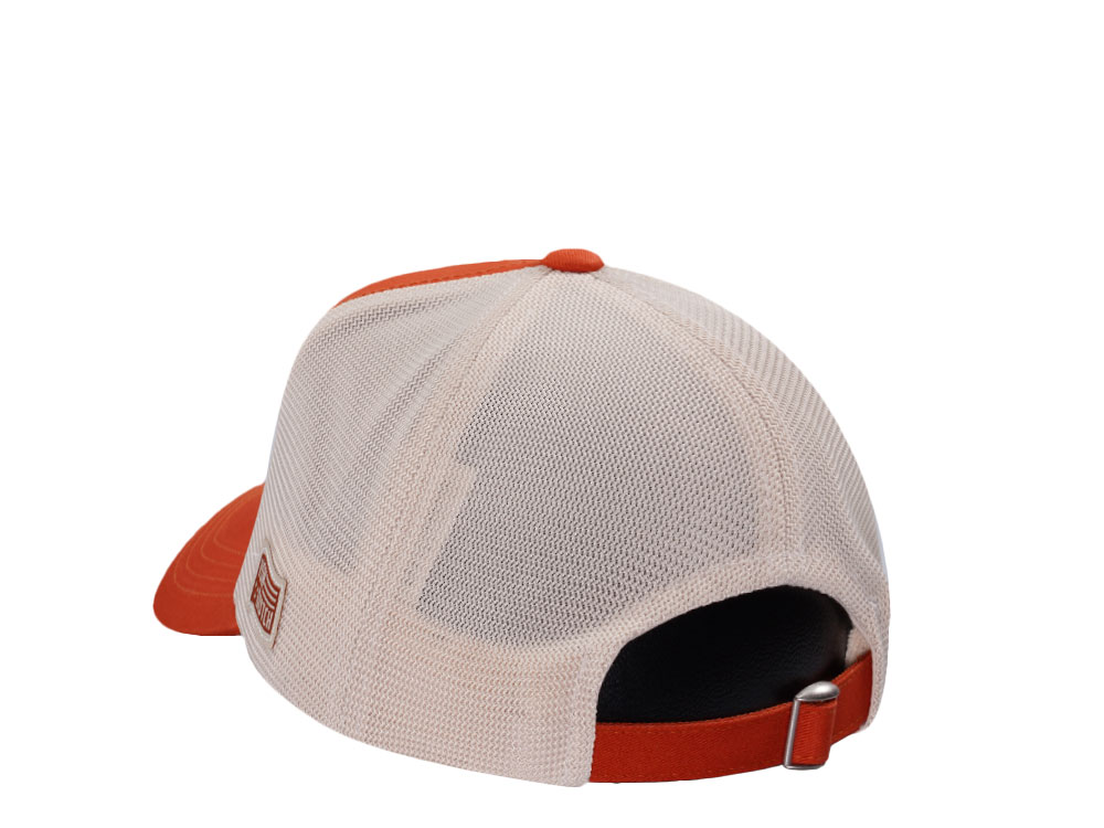 Von Dutch Embroidered Oval Patch Orange Trucker Strapback Cap