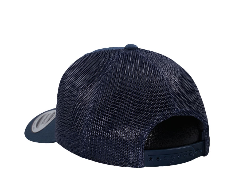 Yupoong Basic Navy Retro Trucker Snapback Cap