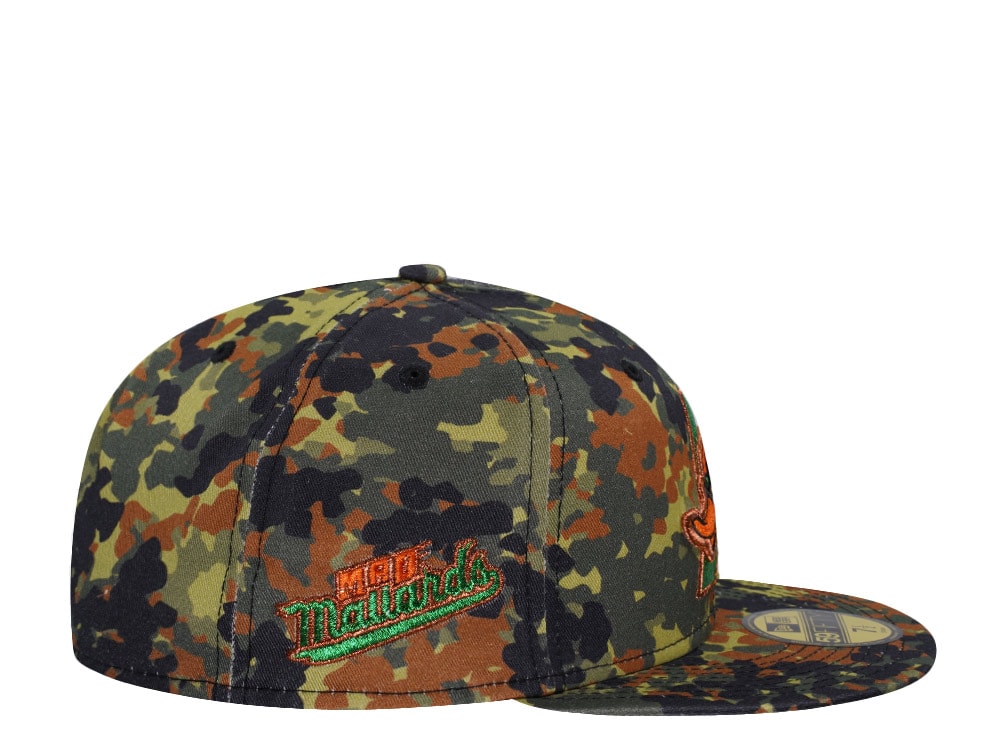 New Era Arkansas Travelers Mad Mallards Flecktarn Copper Edition 59Fifty Fitted Cap