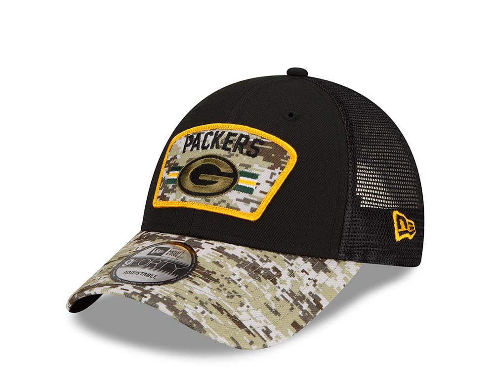 New Era Green Bay Packers Salute to Service 21 9Forty Trucker Snapback Cap