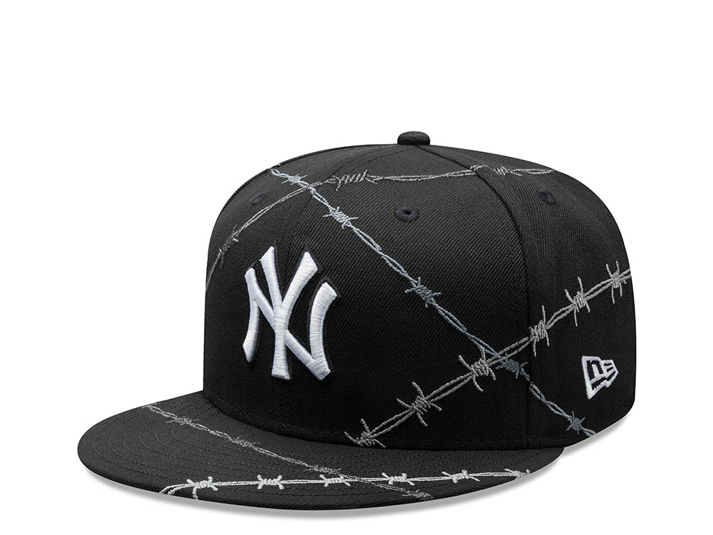 New Era New York Yankees Barbwire Black Prime Edition 59Fifty Fitted Cap