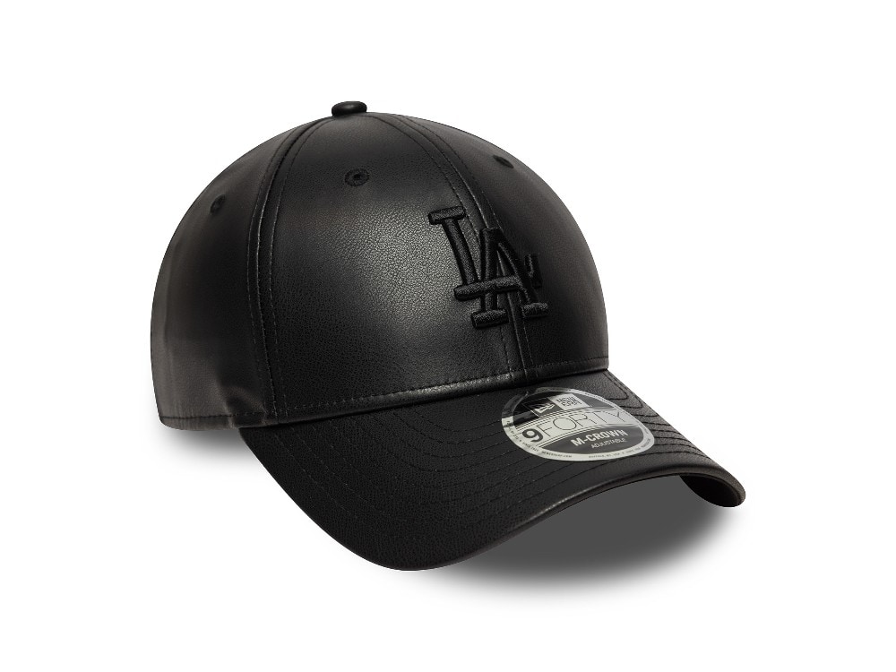 New Era Los Angeles Dodgers Black PU Leather Edition 9Forty M Crown Snapback Cap