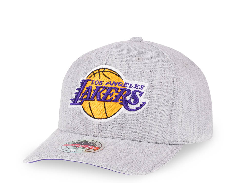 Mitchell & Ness Los Angeles Lakers Heather Gray Red Line Flex Snapback Cap